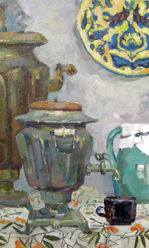 still life with samovars by Yuliia Pastukhova