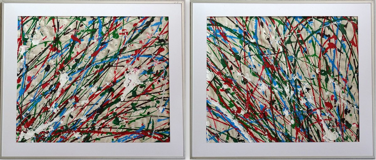 Abstract Acrylic Painting By Cb., 56 X 24, Double Emotions, Original Artwork