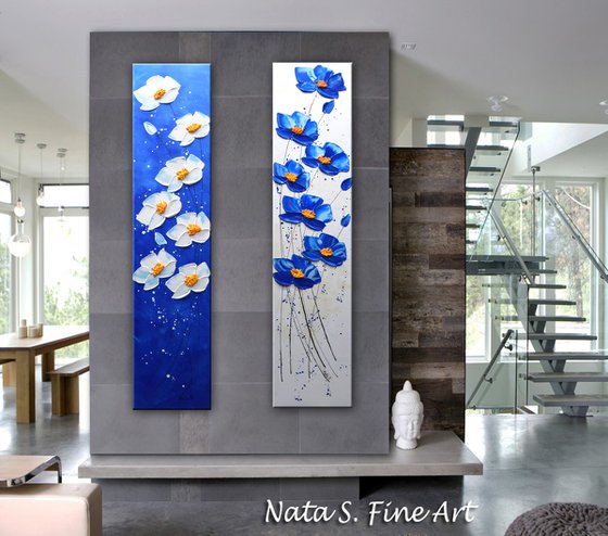 Lovely Poppies - Set of 2 Paintings