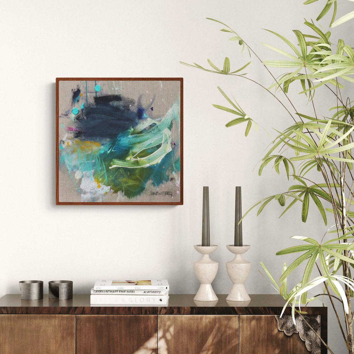 Abstract Landscape Acrylic Painting By Daniela Schweinsberg, 16 X 16, Paradise Me, Original Artwork