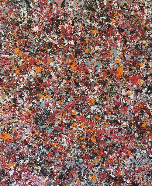 Abstract J. Pollock style acrylic by M.Y. by Max Yaskin
