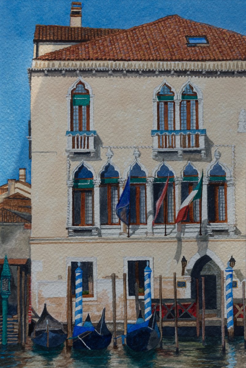 Sue Cook | Original Watercolour | Foscari Palace, Grand Canal | 20 X 28Cm | Artwork For Sale On Artfinder