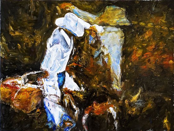 BRAVEN. Figurative Abstract Expressive Oil Painting.