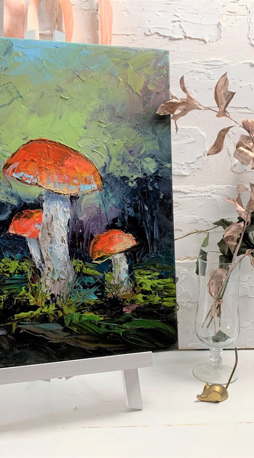 Fungi, orange-cap boletus Mushrooms. by Vita Schagen