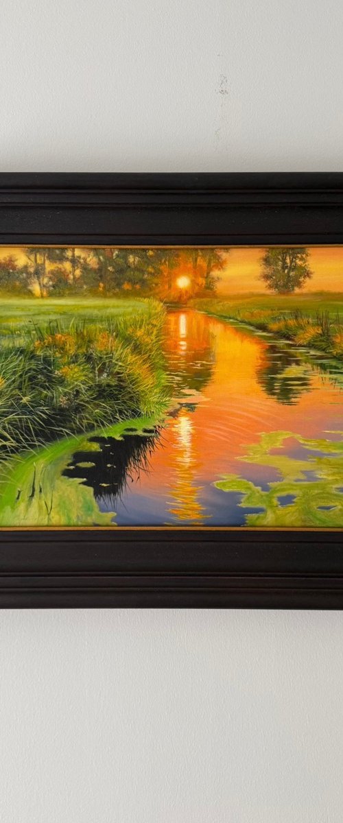 Golden River Sunset by Veaceslav Salaru
