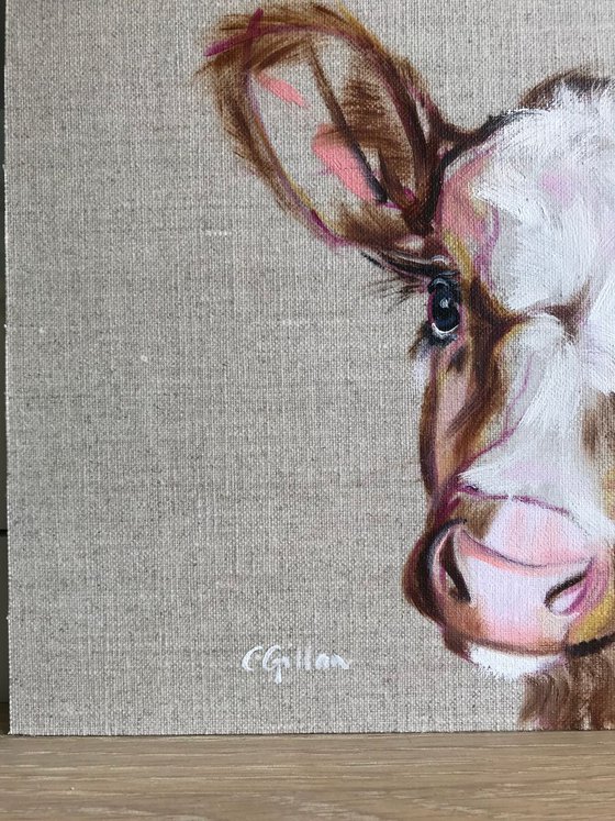 Angel - Cow/calf original oil painting