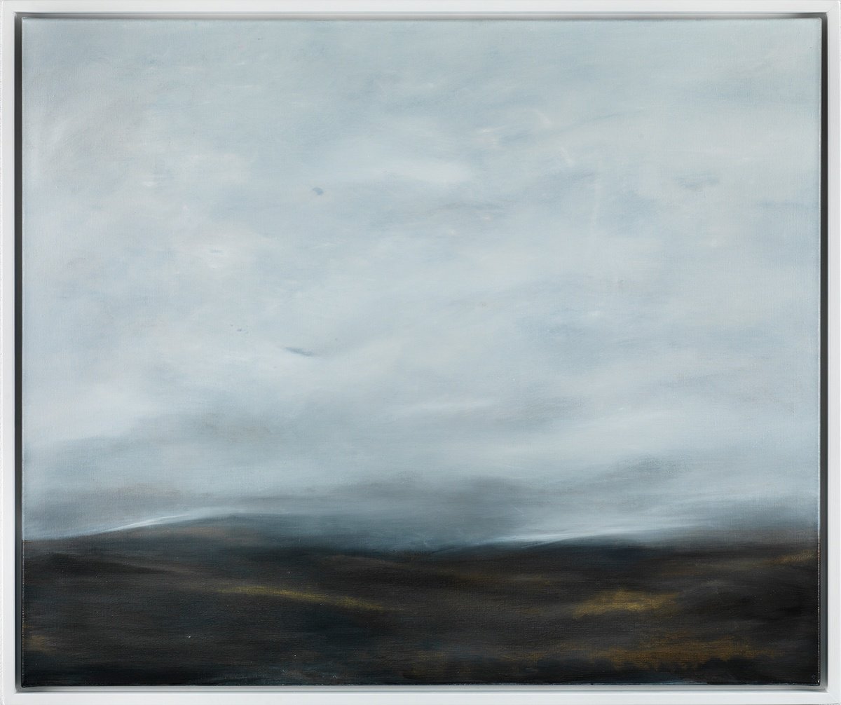 Organic Landscape Oil Painting By Victoria Curling-Eriksson, 49 X 41", Winter Moorland, Original Artwork
