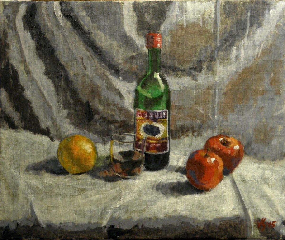 Vi amb pomes i taronja by Victor Susin