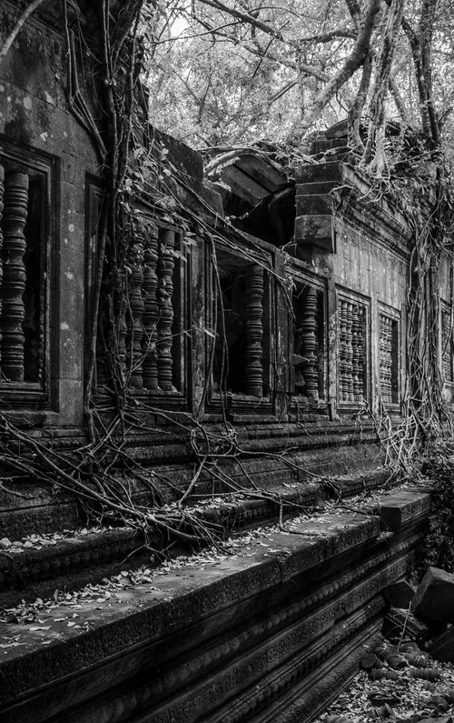 Angkor Series No.14 (Black and White) - Signed Limited Edition by Serge Horta