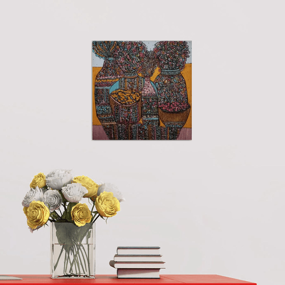 still life on yellow