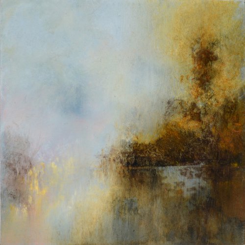 5" Squared, No.2, original acrylic landscape painting by Colin Slater