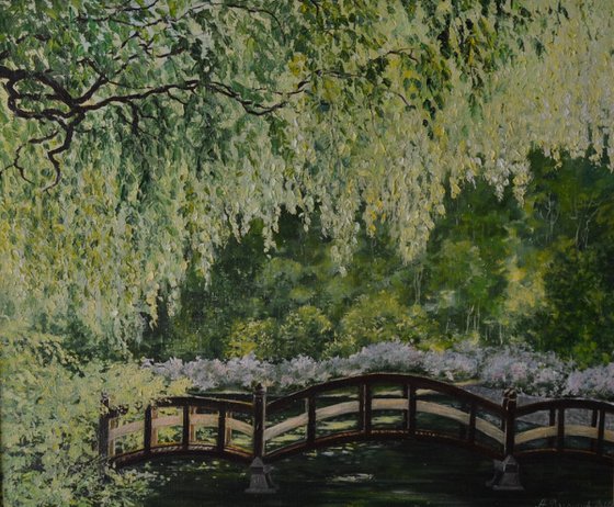 Landcsape Painting "Summer Morning in a Park" 50x60 cm