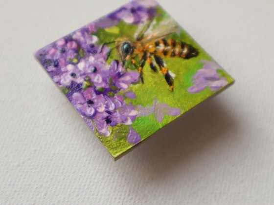 Lavender Flowers with Bees