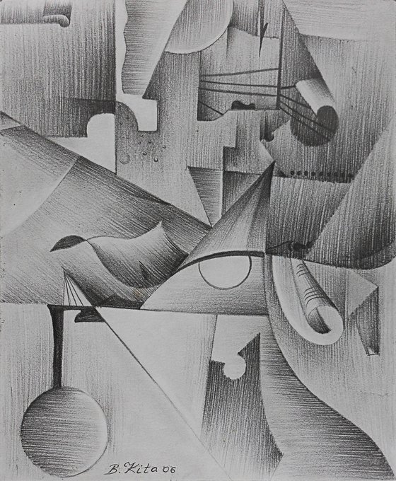 The instruments, abstract art, drawing