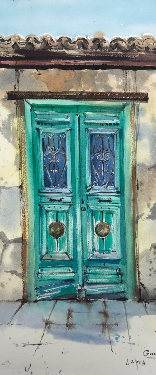 Greek village Door by Eugenia Gorbacheva