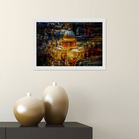 London Views 3. Abstract Aerial View of St Pauls Carthedral Limited Edition 1/50 15x10 inch Photographic Print