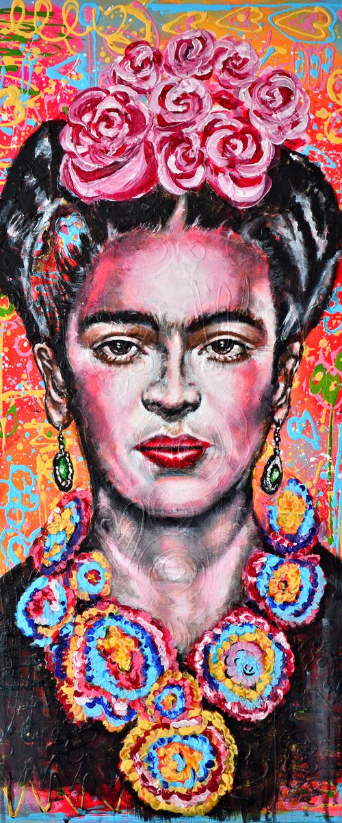 Frida Kahlo- Pop art portrait by Misty Lady - M. Nierobisz