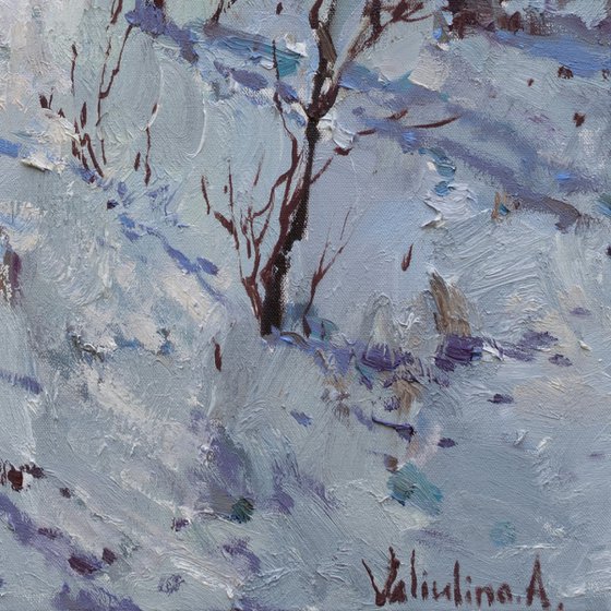 Winter  forest - Original oil painting