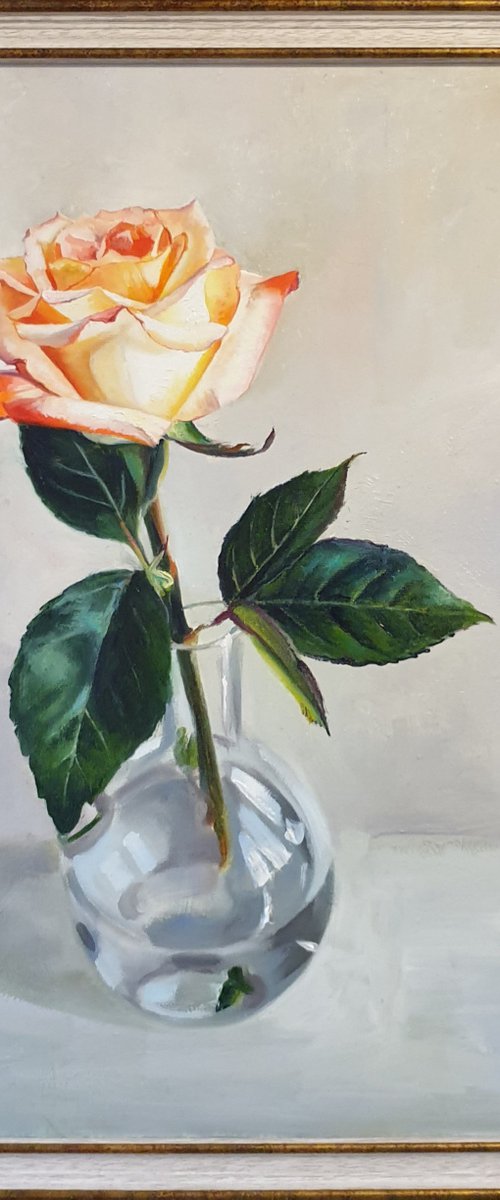 "A little tenderness on a cloudy day. " rose painting 2021 by Anna Bessonova (Kotelnik)