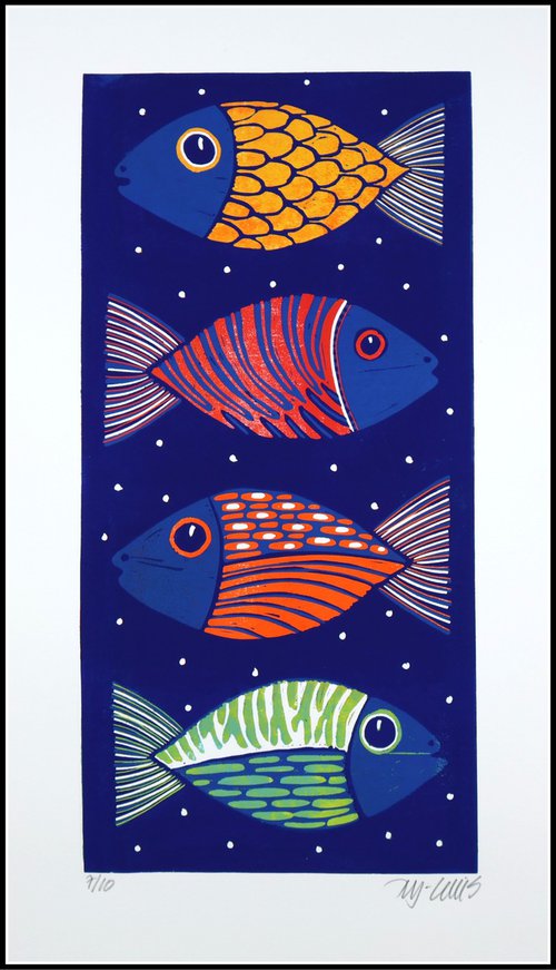 Happy fish no 7 by Mariann Johansen-Ellis