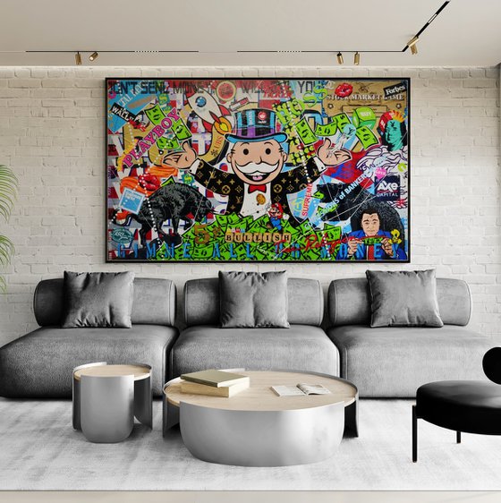 Monopoly Stock Picker 250cm x 150cm Textured Urban Pop Art