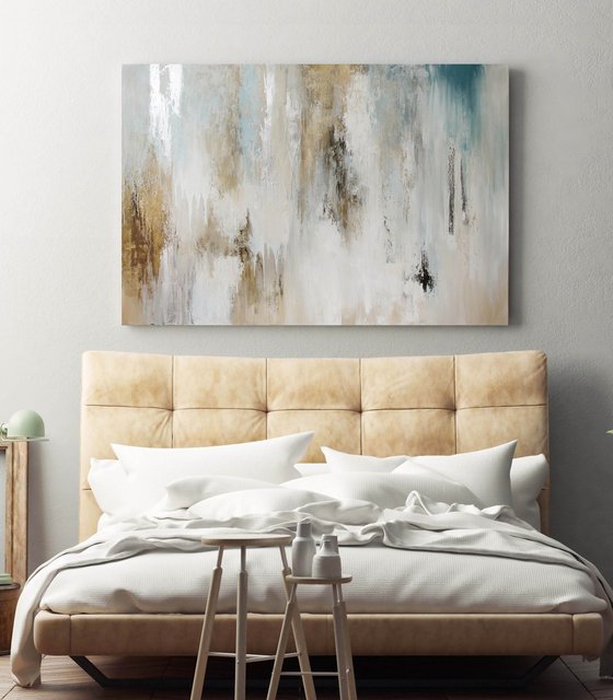 "Instant 4" Blue gray beige abstract art