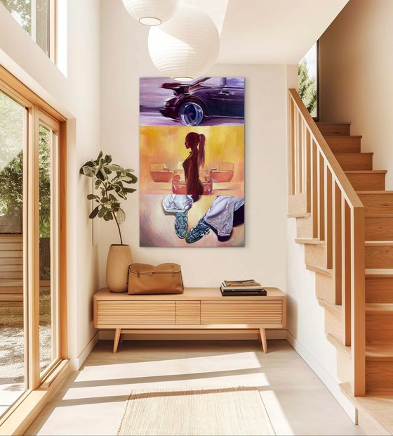 BEFORE IT HAPPENS 911 OIL ON CANVAS 160x100cm