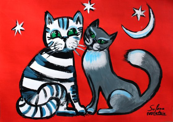 Cats... /  ORIGINAL PAINTING