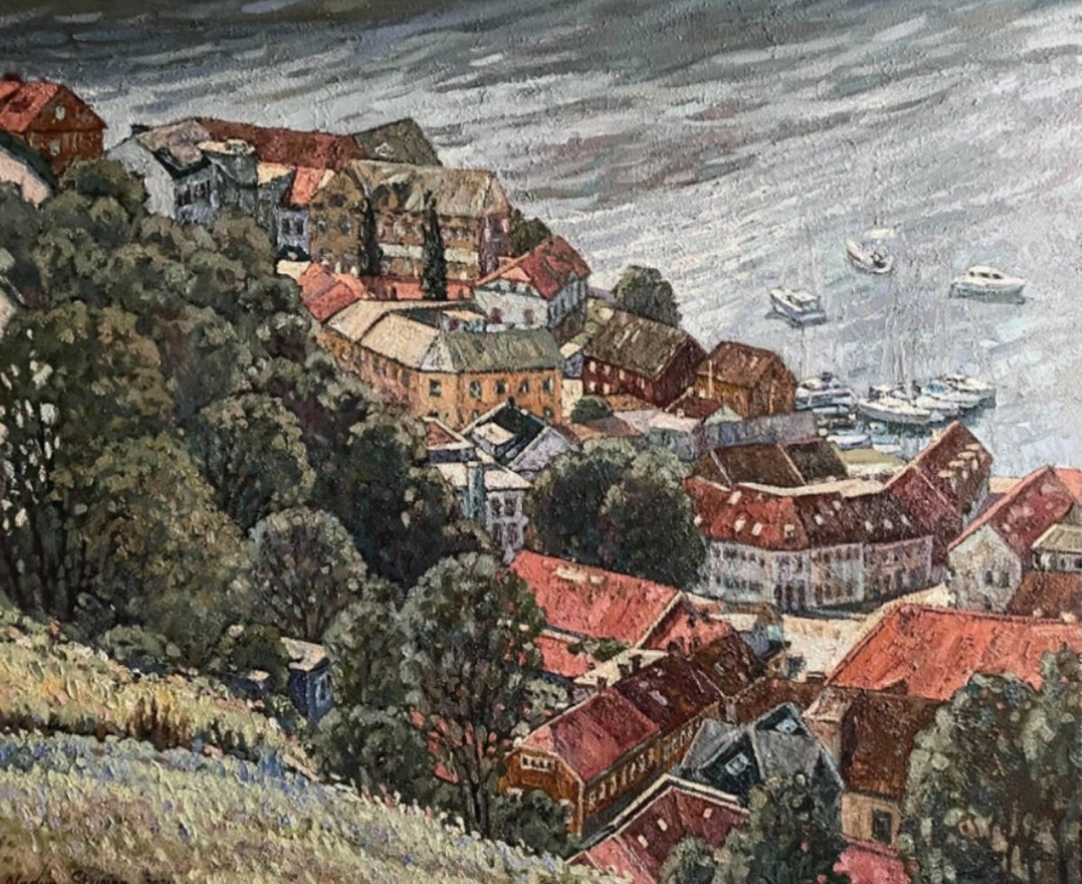 Flying Over Old Halden By Nadezda Stupina, 47 X 39, Artwork For Sale On Artfinder