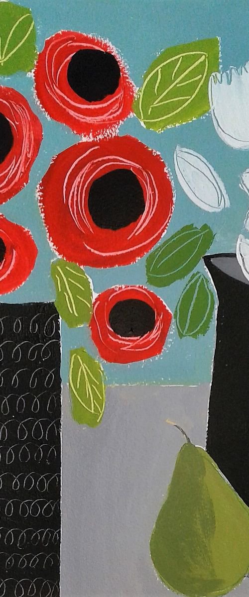Flowers and Pears by Jan Rippingham