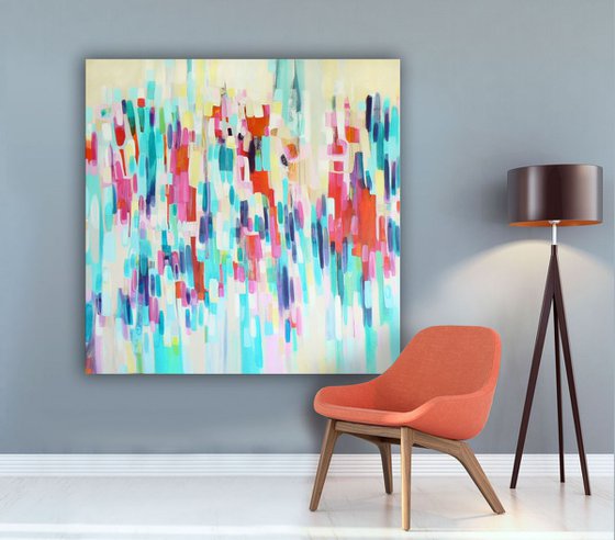 Don't worry, be happy (large colourful abstract painting with a lovely happy feeling)