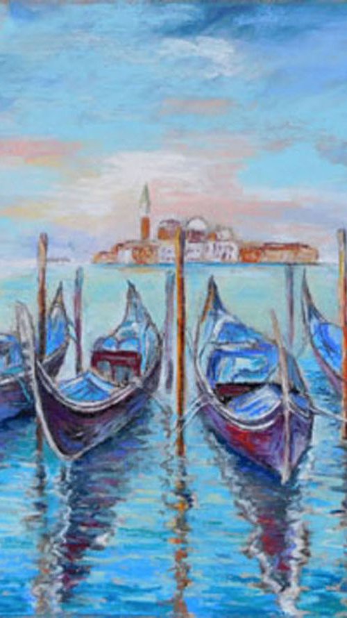 Gondola Refelctions by Kay  Moore