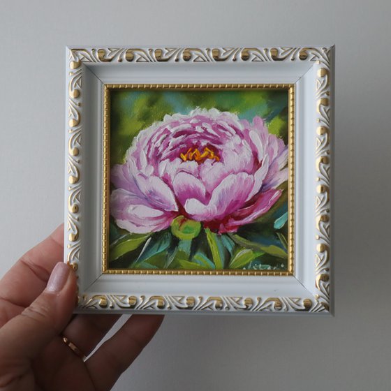 Peony Painting Framed