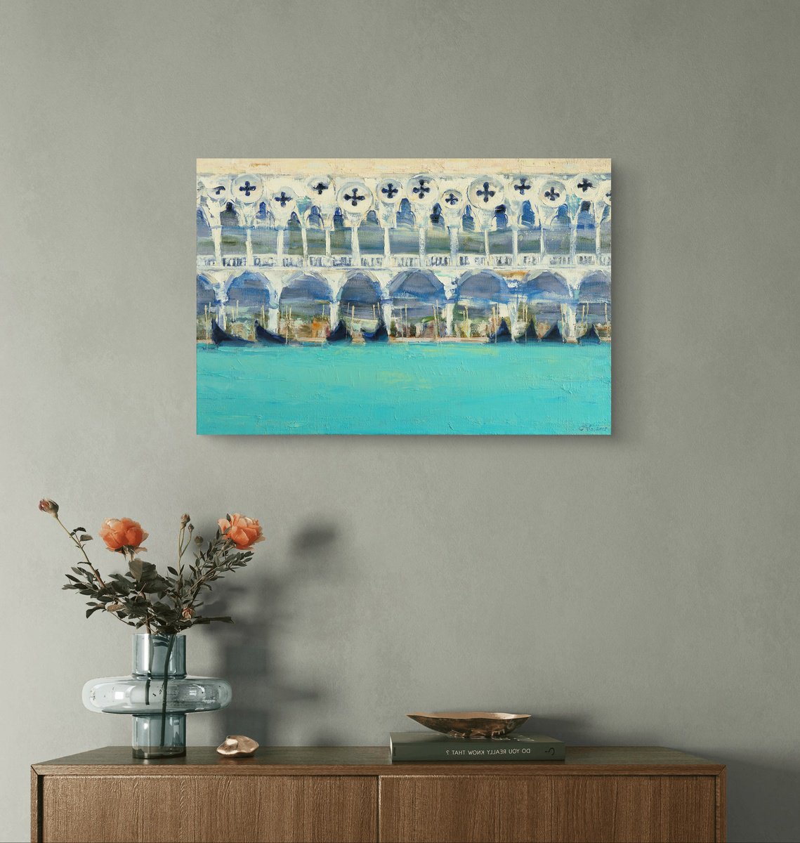 Expressive Cityscapes Oil Painting By Victoria Alferonok, 24 X 16", Arrival, Original Artwork