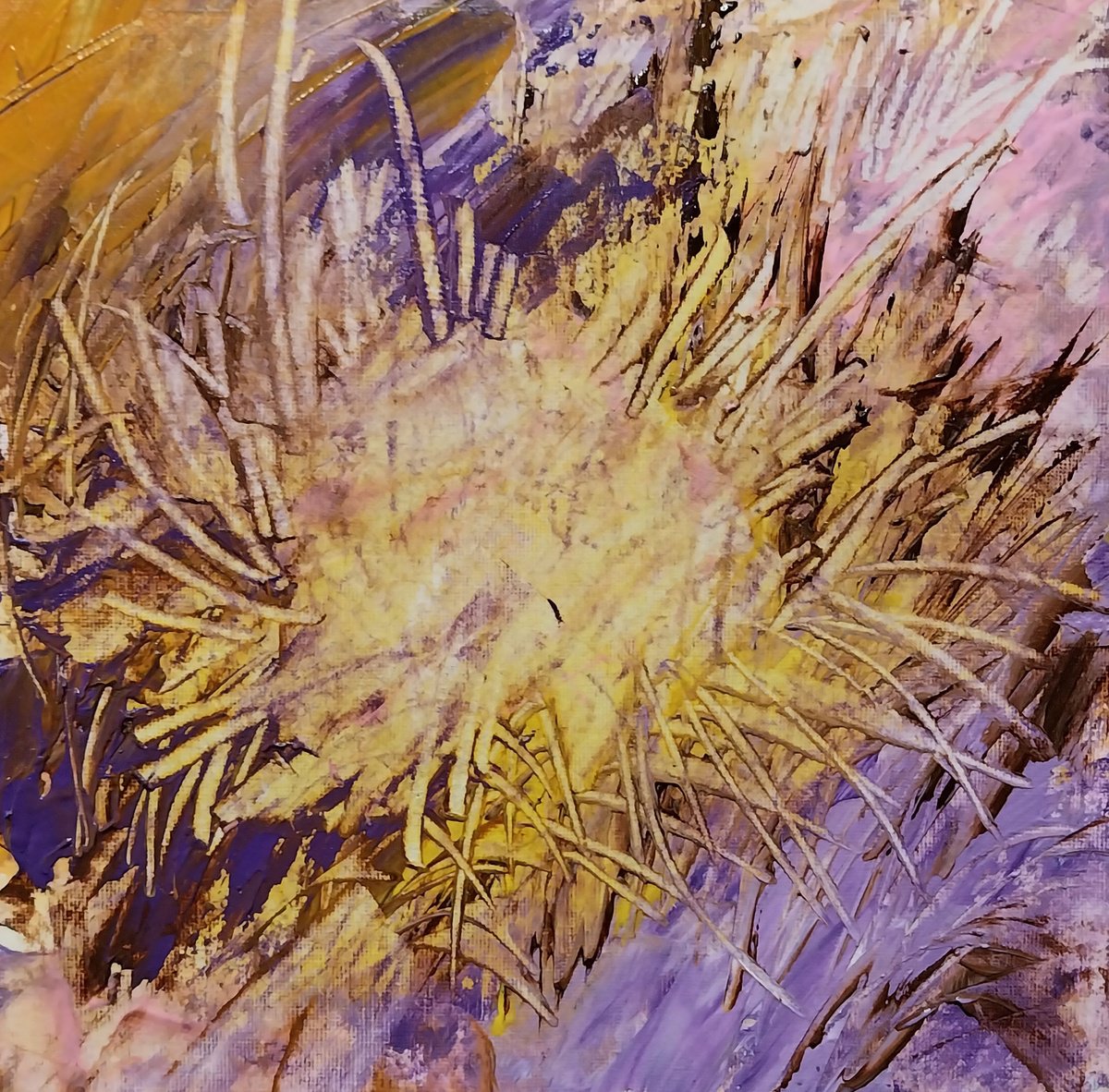 Botanical Acrylic Painting By Sol Michiels, 10 X 10", Winter, Original Artwork