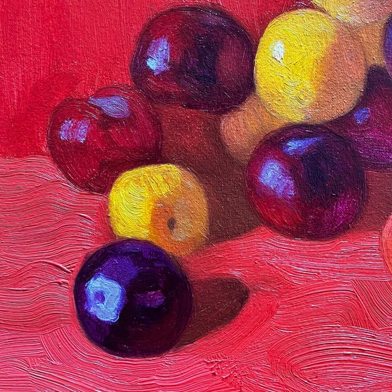 Still life with plums