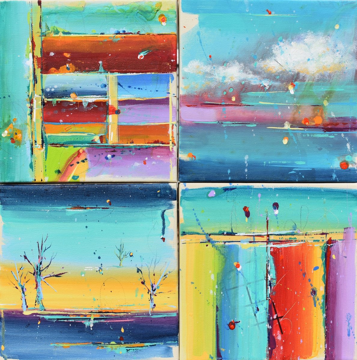 All In One Radiant Day By Cynthia Ligeros, 16 X 16, Artwork For Sale On Artfinder