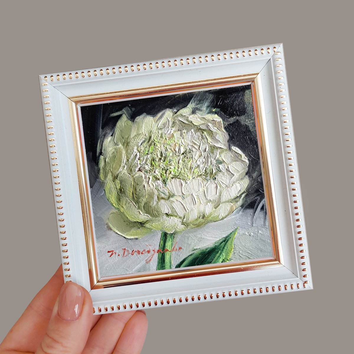 White peony by Nataly Derevyanko