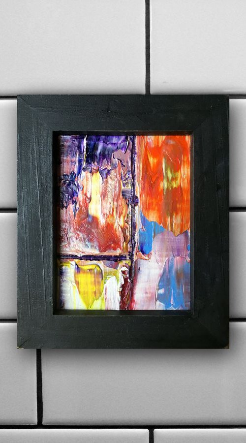 "Grow Old With You" - FREE USA SHIPPING - Original PMS Micro Painting On Glass, Framed - 5.75 x 6.75 inches by Preston M. Smith (PMS)