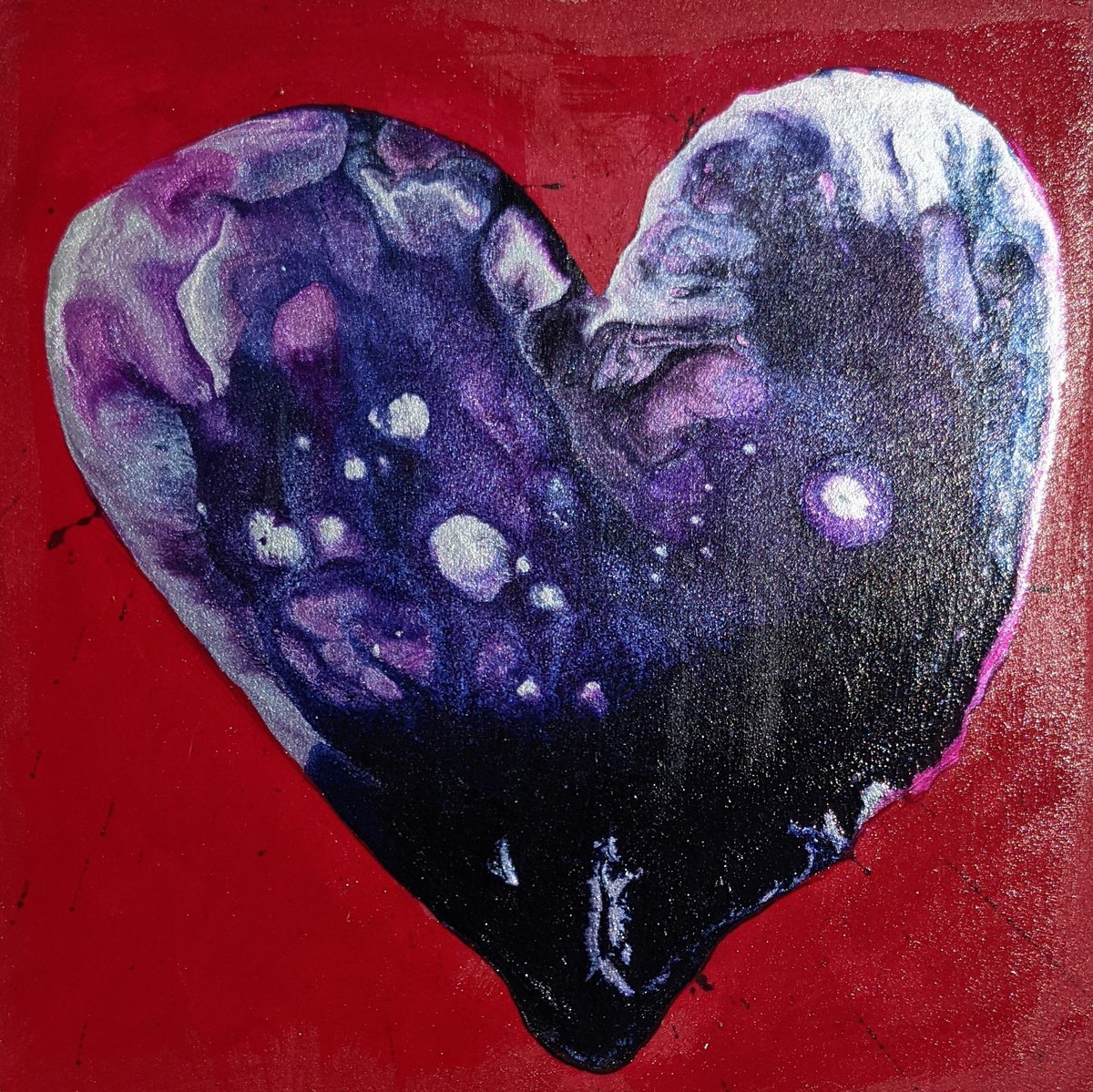 Gregory, Red Abstract Heart painting by Dianne Bowell