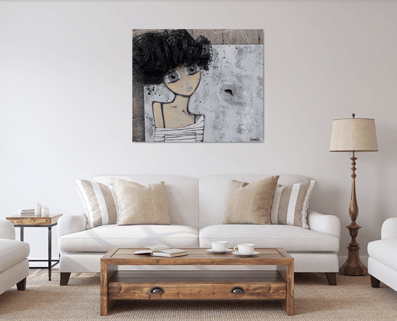 Girl Emerging From the Canvas