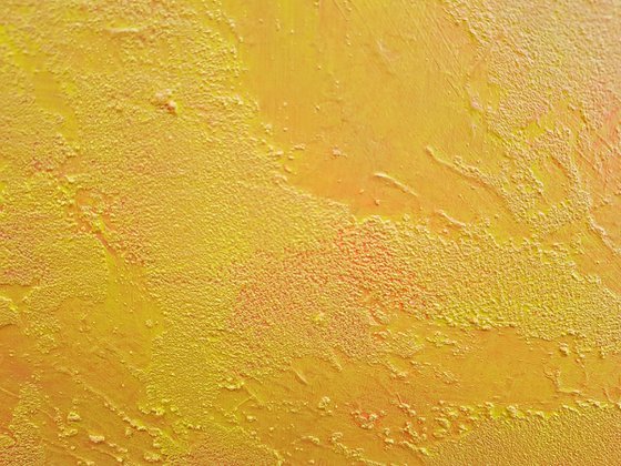 Reaching the stars - triptych yelow - orange  minimalistic painting