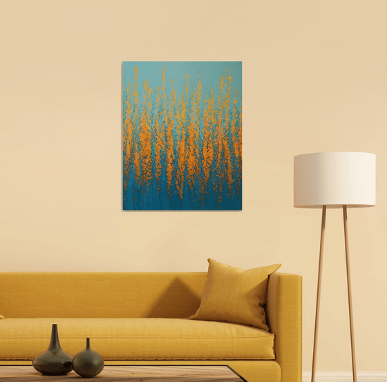 Blue Aqua Orange - Color Field