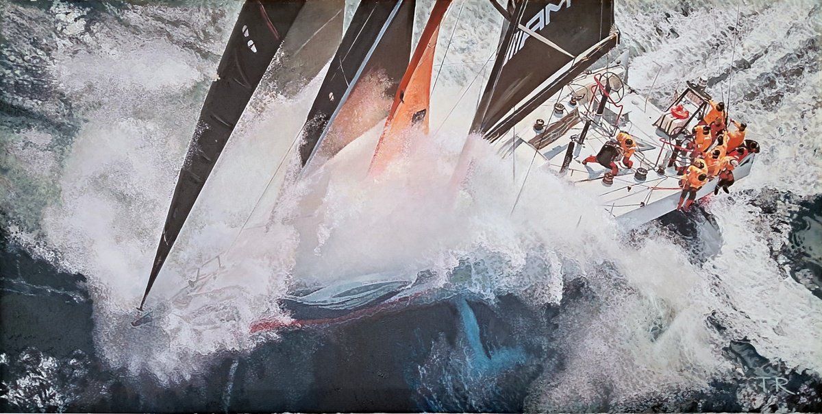 Impressionistic Landscape Oil Painting By Tatiana Rezvaya, 39 X 20", Racing The Storm, Original Artwork