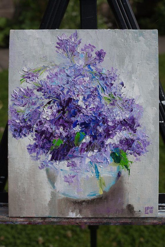Lilac In A Glass Vase