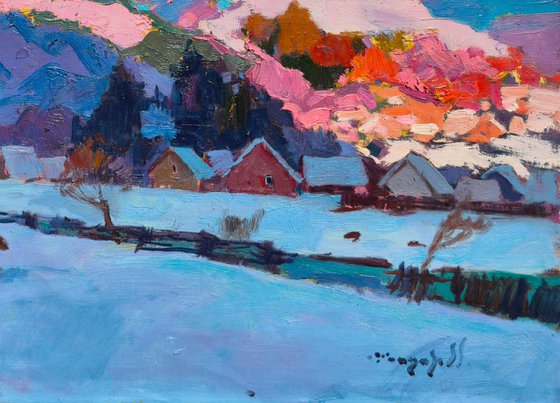 Snow-Covered Village