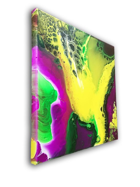 "Beautiful Invasion" - FREE USA SHIPPING - Original Quadriptych, Abstract PMS Acrylic Paintings Series - 42" x 36"