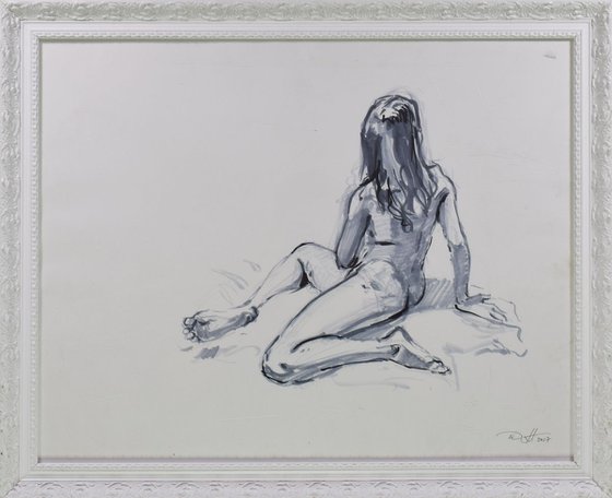 Nude life drawing in ink