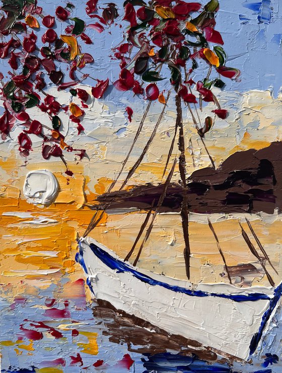 Amalfi Sailboat Painting