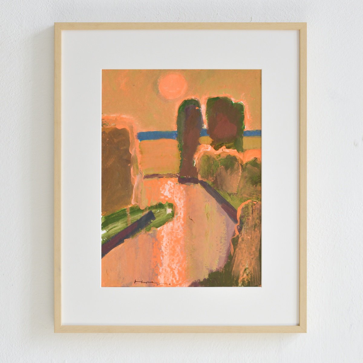 Impressionistic Landscape Painting By Igor Nekraha, 18 X 22, The Sun And River, Original Artwork